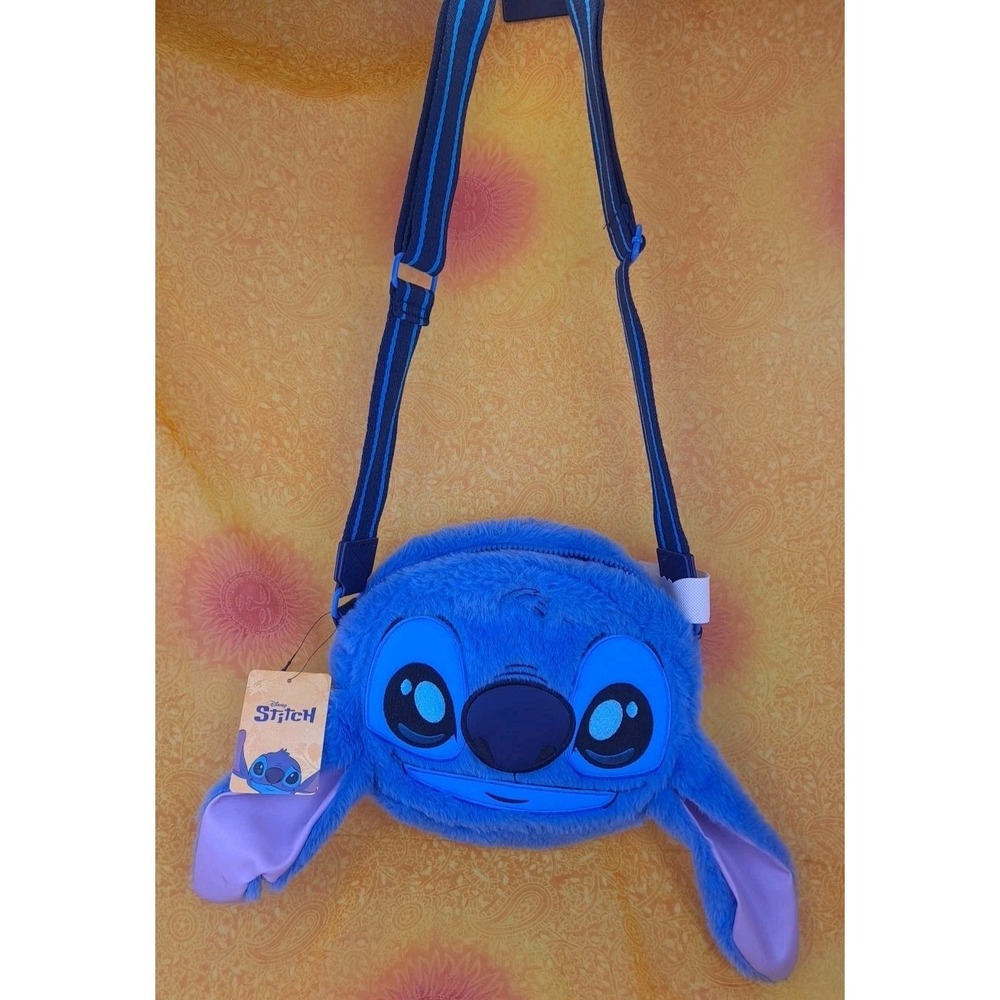 Disney Lilo and Stitch Stitch Plush Crossbody Bag With‎ Adjustable Straps NWT